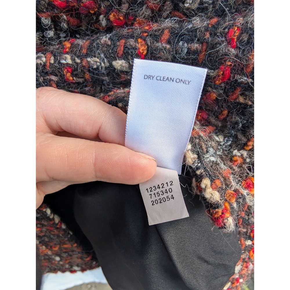 J Jill Dark Academia Tweed Jacket L Wool Blend Earth Tone Winter Warm Car Coat - Picture 5 of 6